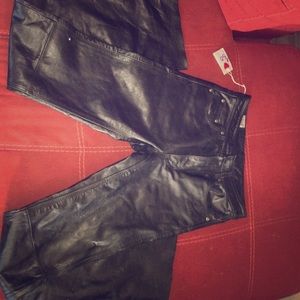 Black leather pants